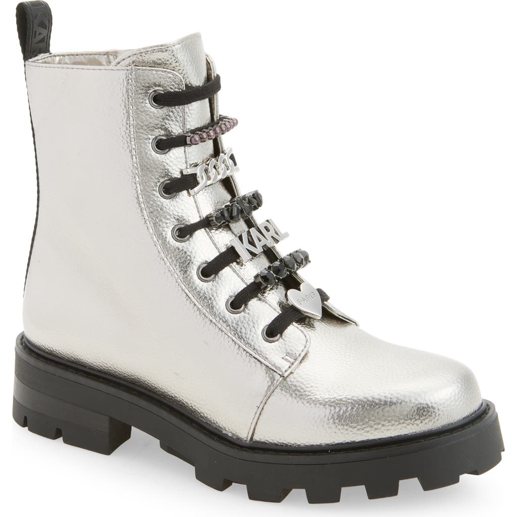 Karl Lagerfeld Paris Mela Lug Sole Boot In Gray