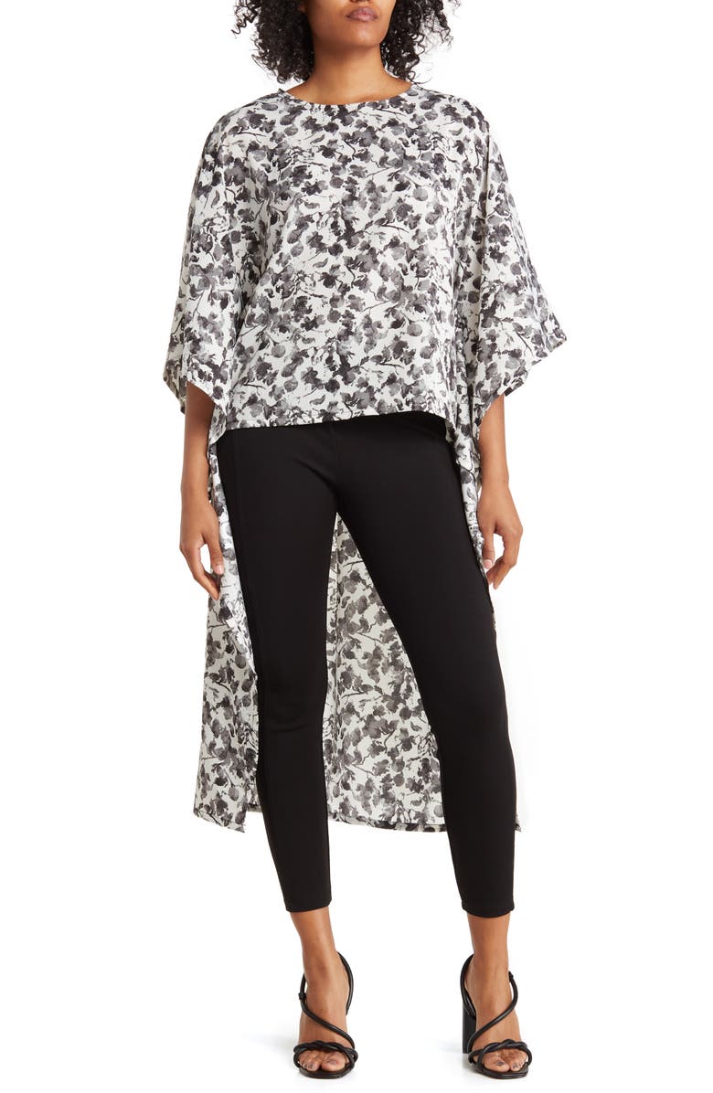 PATRIZIA LUCA Oversize High/Low Tunic, Main, color, Black Print