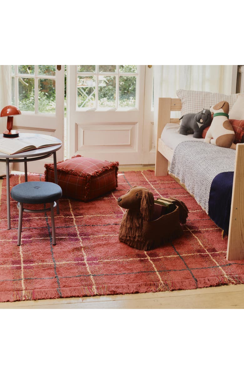 Lorena Canals Washable Rug Tartan, Alternate, color, Red