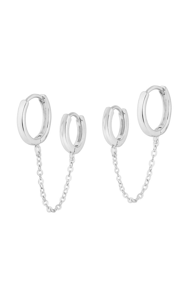 Shake It Off Double Earrings, Main, color, Silver