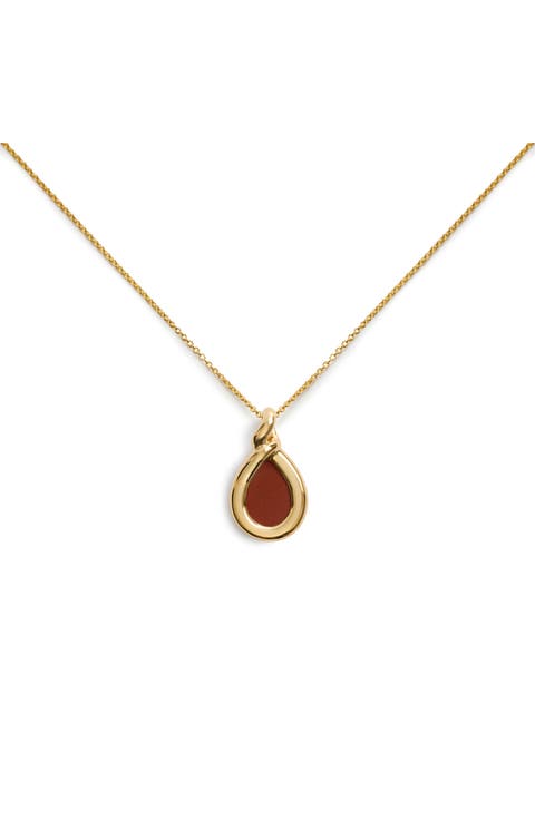 Ochre Gemstone Chain Necklace