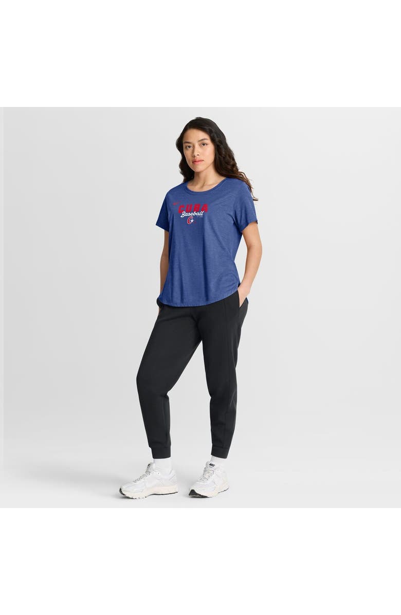 Nike Women's Nike Heather Blue Cuba Baseball 2026 World Baseball Classic Arched Tri-Blend T-Shirt, Alternate, color, Heather Blue