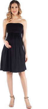 24seven Comfort Apparel Maternity 24seven Comfort Appare Knee Length Strapless Mini Dress