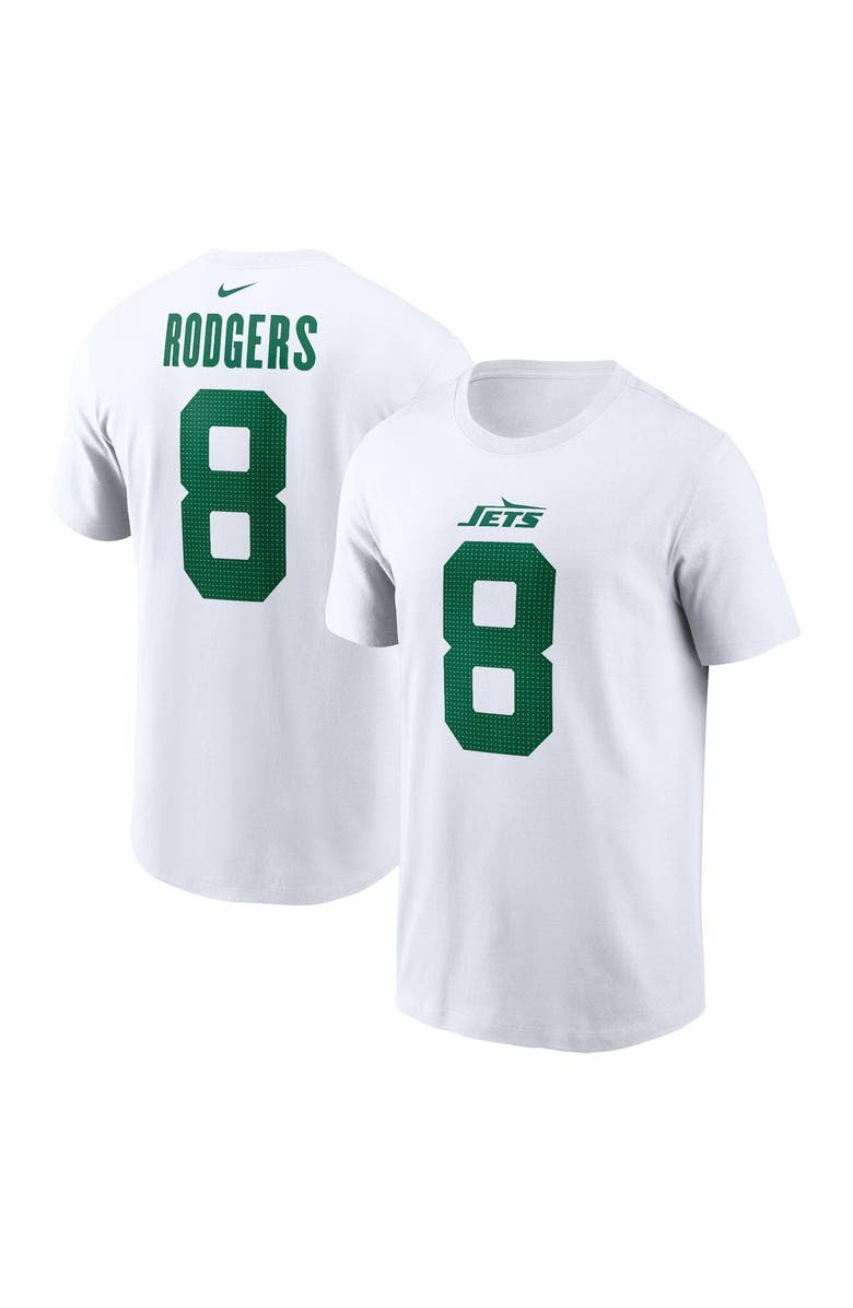 Nike Youth Nike Aaron Rodgers White New York Jets Player Name & Number T-Shirt, Alternate, color,