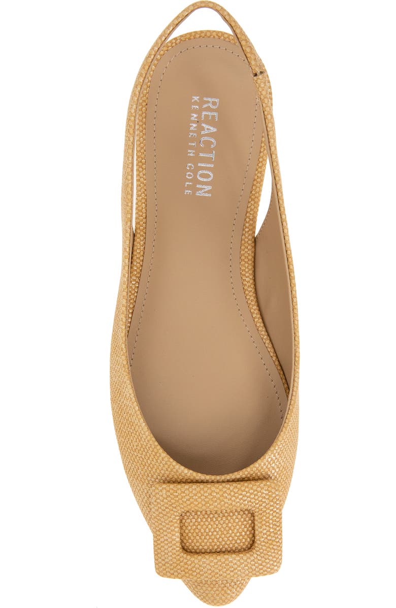 Kenneth Cole Reaction Linton Buckle Slingback Flat, Alternate, color, Natural Weave