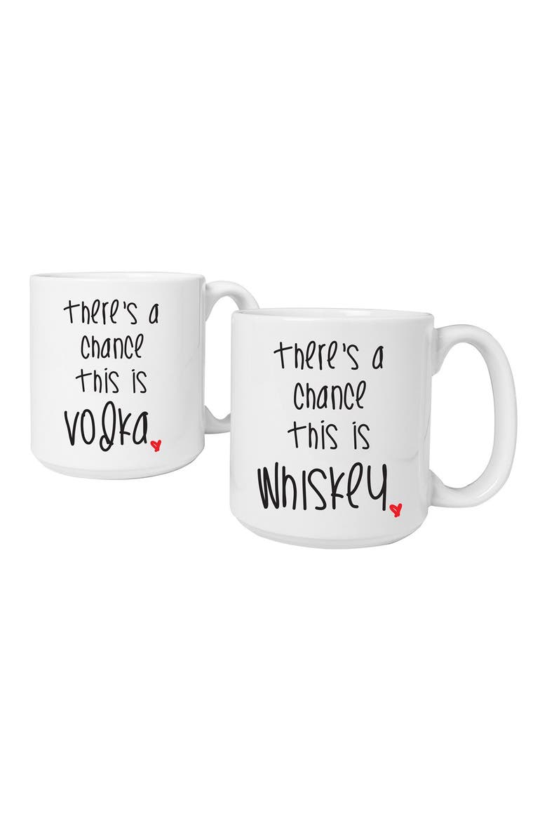 'There's a Chance' Ceramic Coffee Mugs, Alternate, color, WHITE