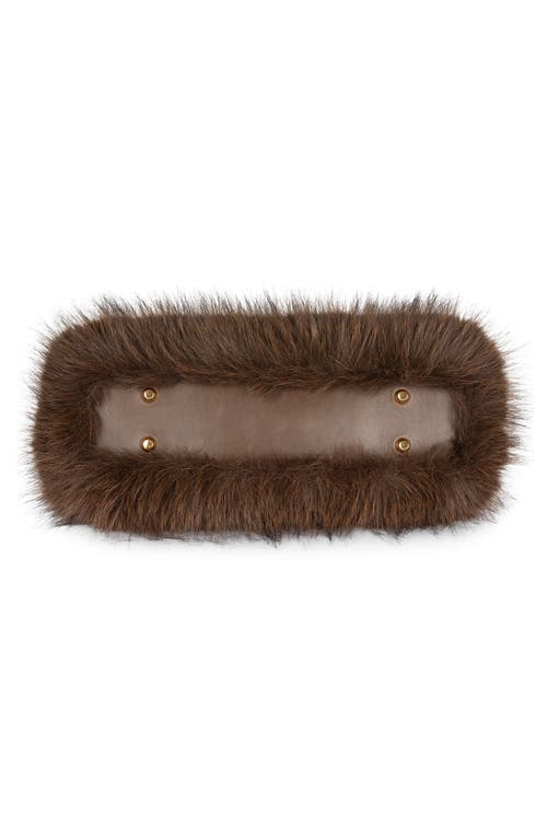 Jeffrey Campbell Gabor Faux Fur Satchel Handbag In Brown