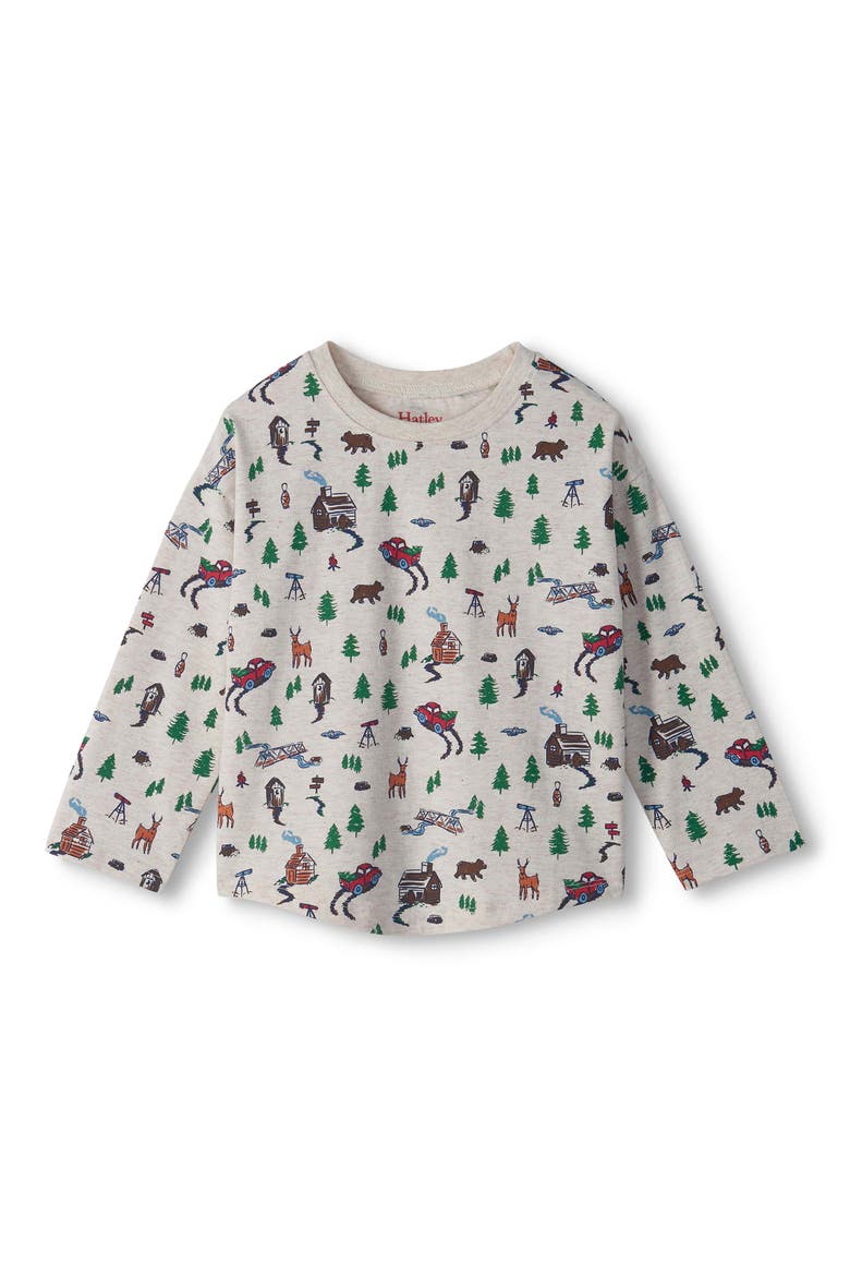 Kids' Forest Adventure Long Sleeve Graphic Tee, Main, color, OATMEAL MELANGE