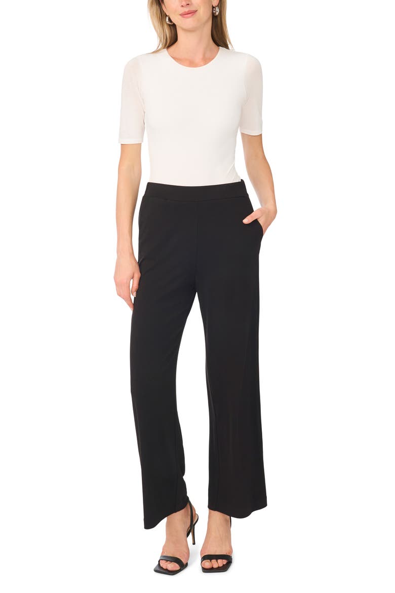 Ponte Straight Leg Pants, Alternate, color, RICH BLACK