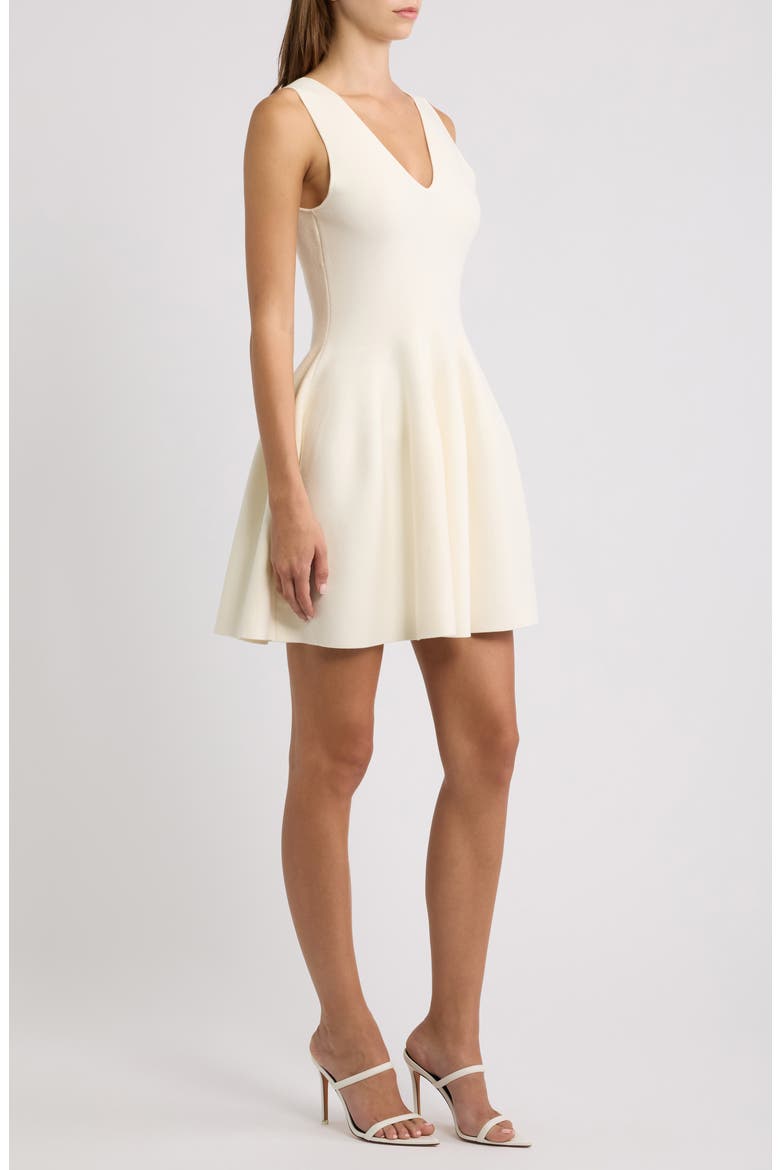 Knit Fit & Flare Minidress, Alternate, color, CREAM