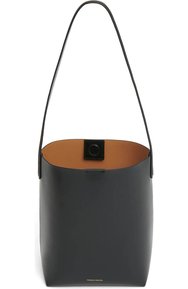 Mansur Gavriel Small Everyday Cabas Leather Hobo Bag, Alternate, color, Black/ Caramel