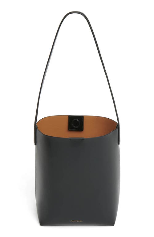 Mansur Gavriel Small Everyday Cabas Leather Hobo Bag In Black/caramel