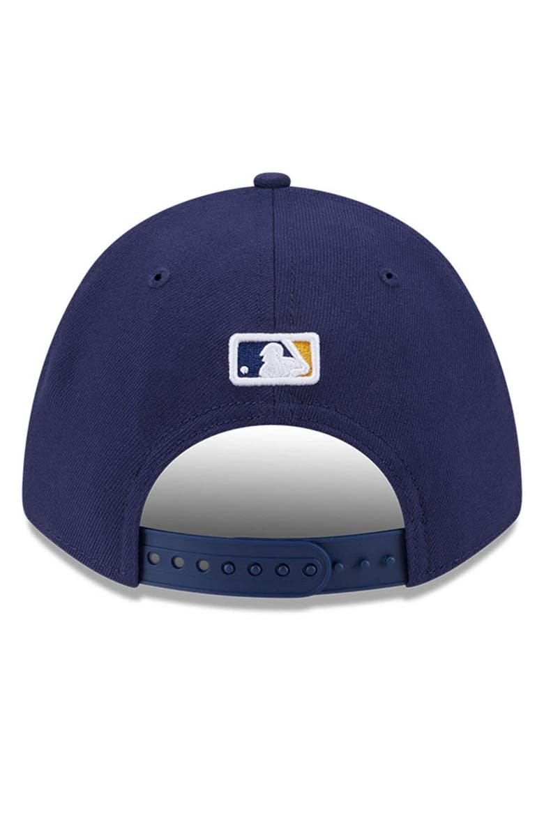 Men's New Era  Navy Milwaukee Brewers Player Replica 9FORTY Adjustable Hat, Alternate, color, Navy
