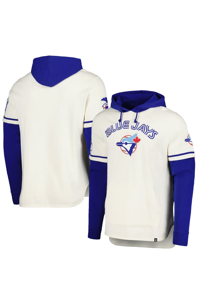'47 Men's '47 Cream Toronto Blue Jays Trifecta Shortstop Pullover Hoodie, Main, color, 