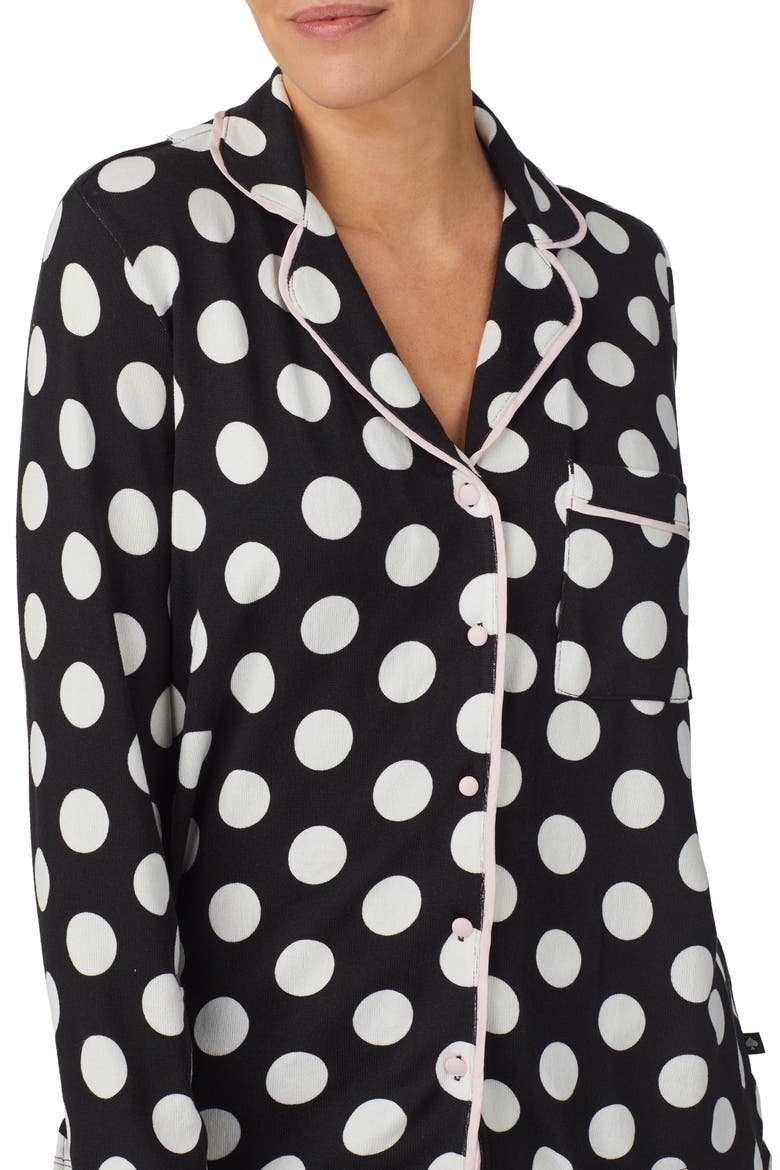 polka dot print pajamas, Alternate, color, BLACK DOT