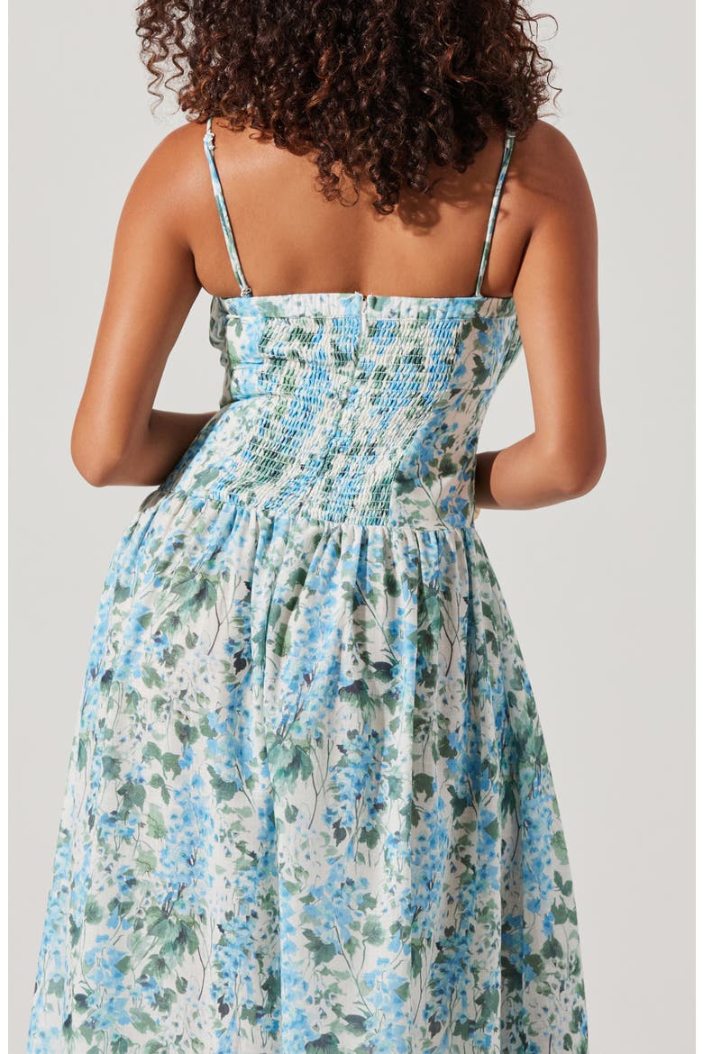 Capria Floral Dress, Alternate, color, BLUE GREEN FLORAL