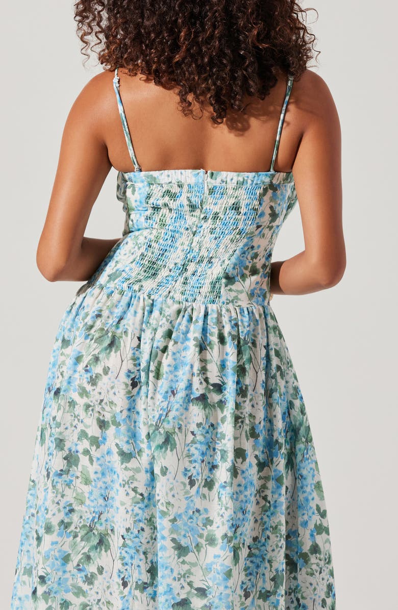 ASTR the Label Capria Floral Dress, Alternate, color, Blue Green Floral