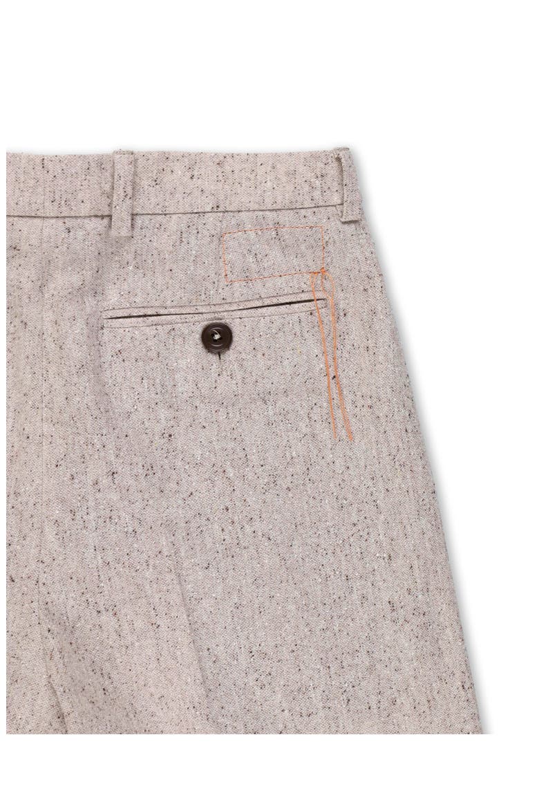 High-Waisted Pleated Wool Trousers, Alternate, color, Ecru
