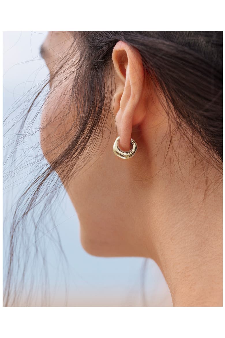 Deia Huggie Hoop Earrings, Alternate, color, SILVER