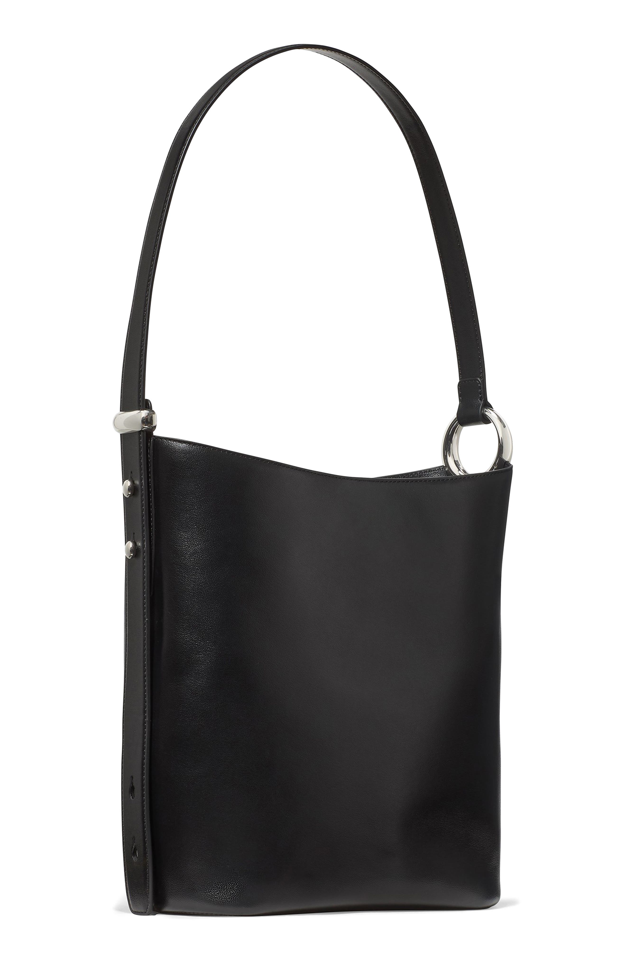 Kate Spade New York halo fine grain leather bucket bag, Alternate, color, Black