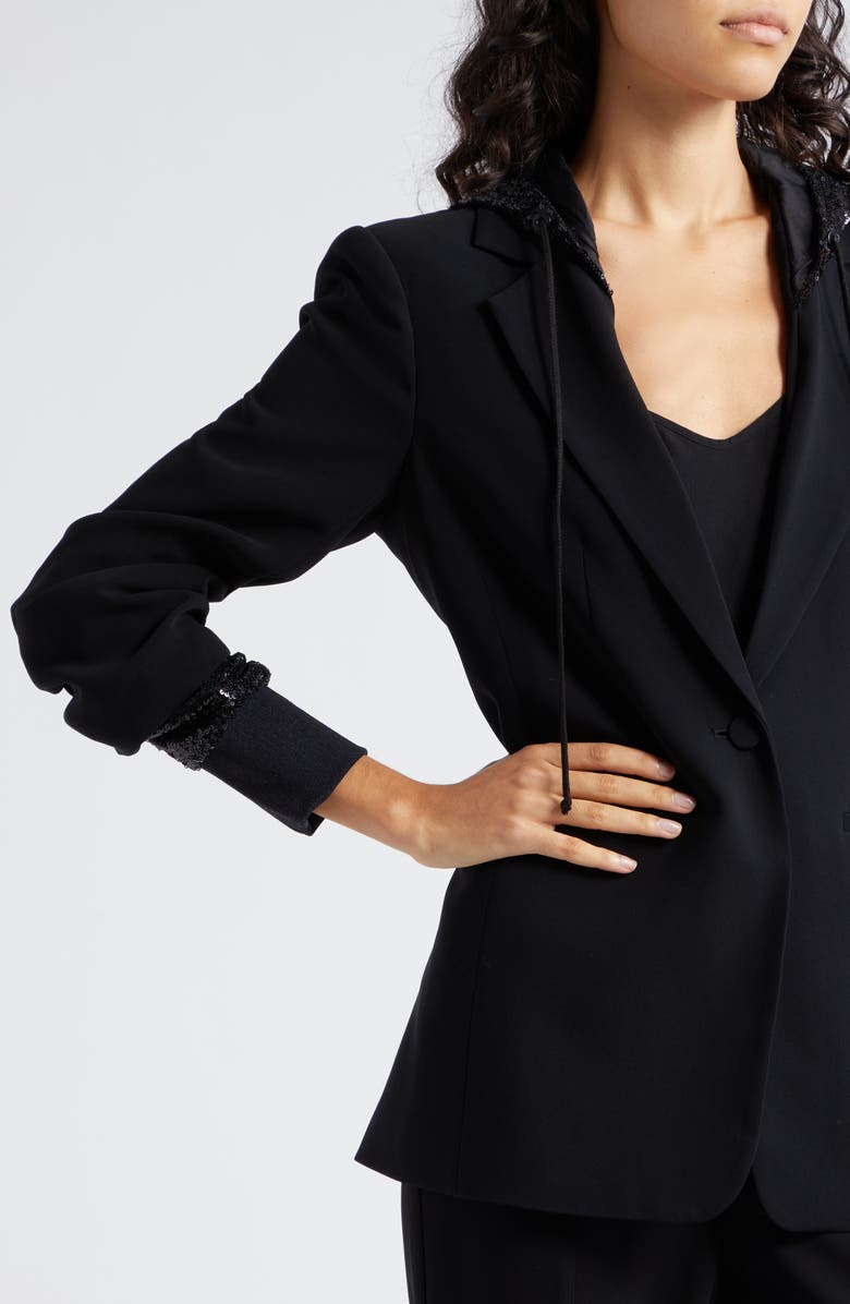 Cinq à Sept Khloe Sequin Hooded Blazer, Alternate, color, 