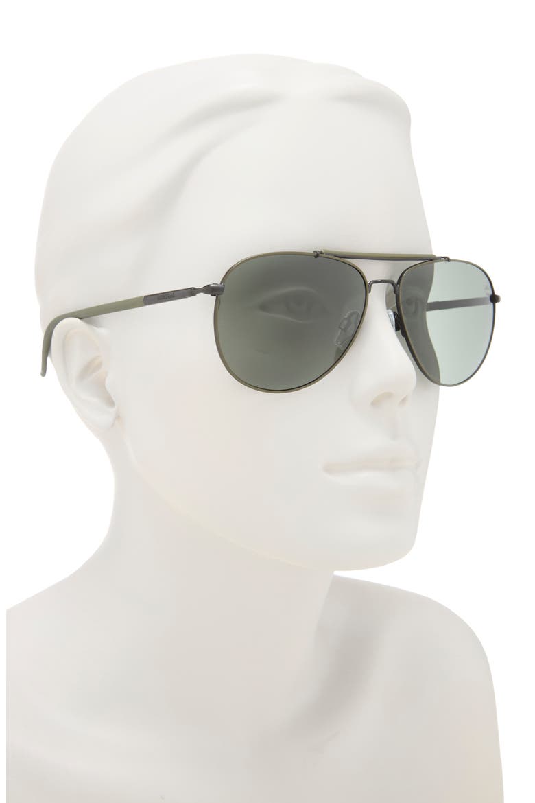 59mm Pilot Sunglasses, Alternate, color, MATTE BLACK / GREEN POLARIZED
