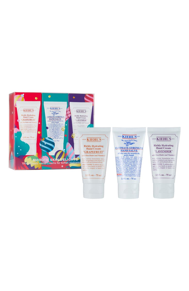 Kiehl's Since 1851 Smooth Skin Delights Travel Size Richly Hydrating Hand Cream Trio, Main, color, 