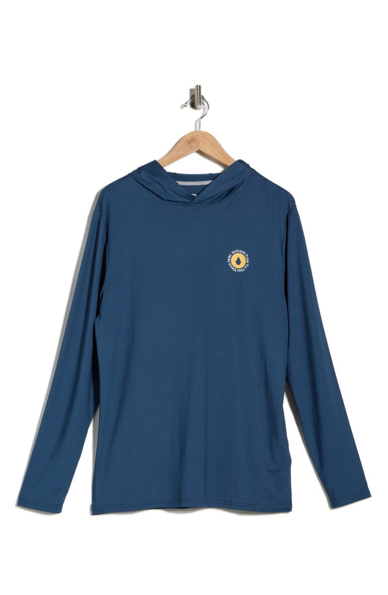 Volcom Crawdad Hooded Swim Shirt, Main, color, Deep Blue