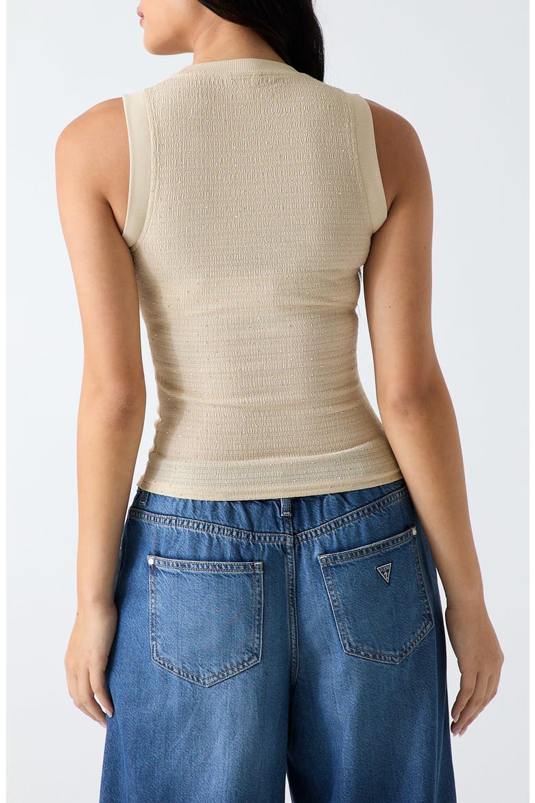 Francine Hotfix Smocked Sleeveless Top, Alternate, color, F1CY-LIGHT