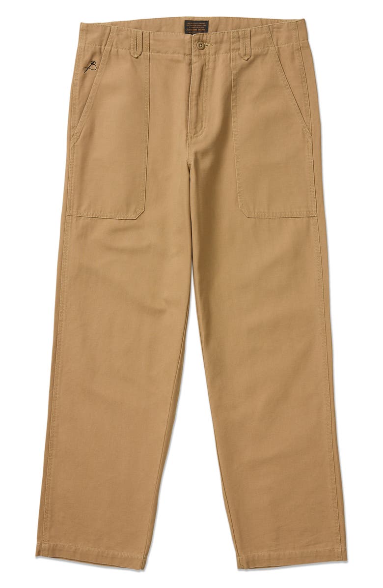 Billabong Stamped Garage Relaxed Straight Leg Patch Pocket Canvas Pants, Alternate, color, Gravel