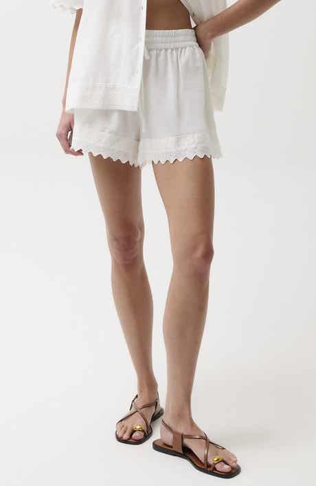 Meiya Lace Trim Cotton & Silk Shorts
