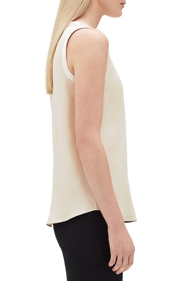 Lafayette 148 New York Perla Reversible Silk Blouse, Alternate, color, Raffia