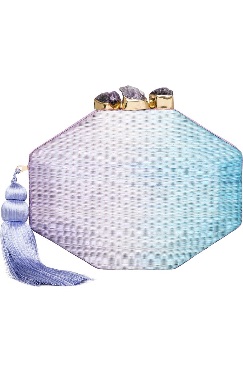 Rafe New York Sofia Octagon Clutch, Main, color, Lavender / Cerulean