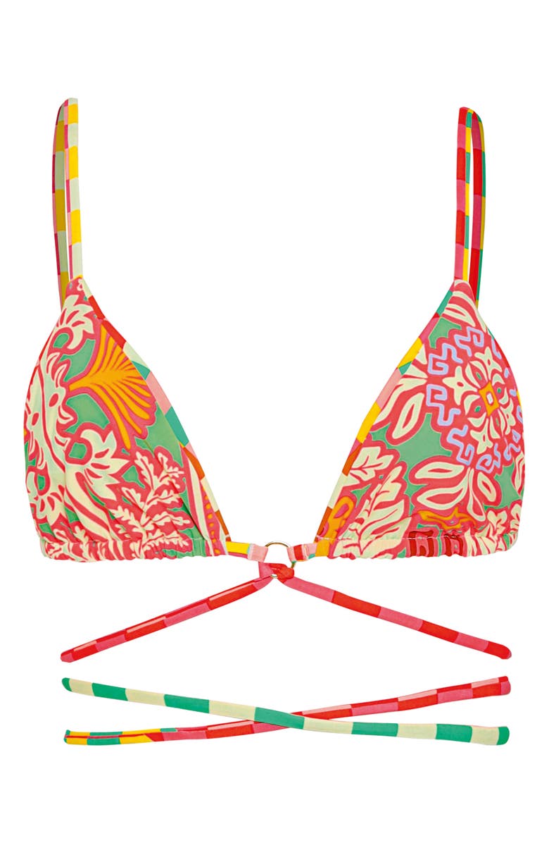 Maaji Golden Gambit Coco Reversible Bikini Top, Alternate, color, Red