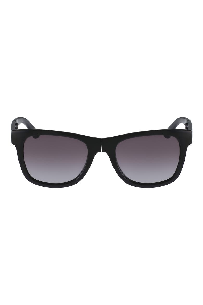 52mm Foldable Retro Frame Sunglasses, Main, color, BLACK