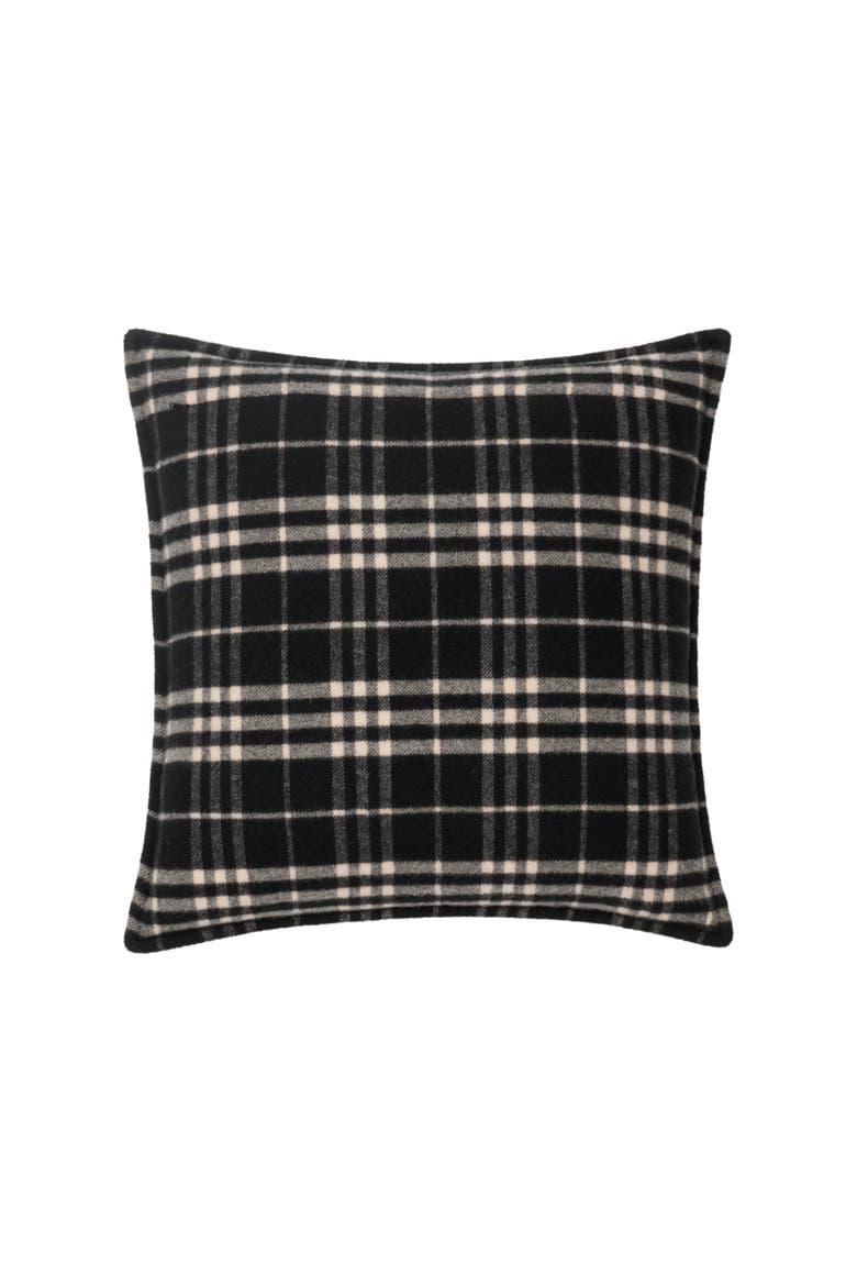 Check Wool Cashmere Cushion, Alternate, color, Black/calico beige