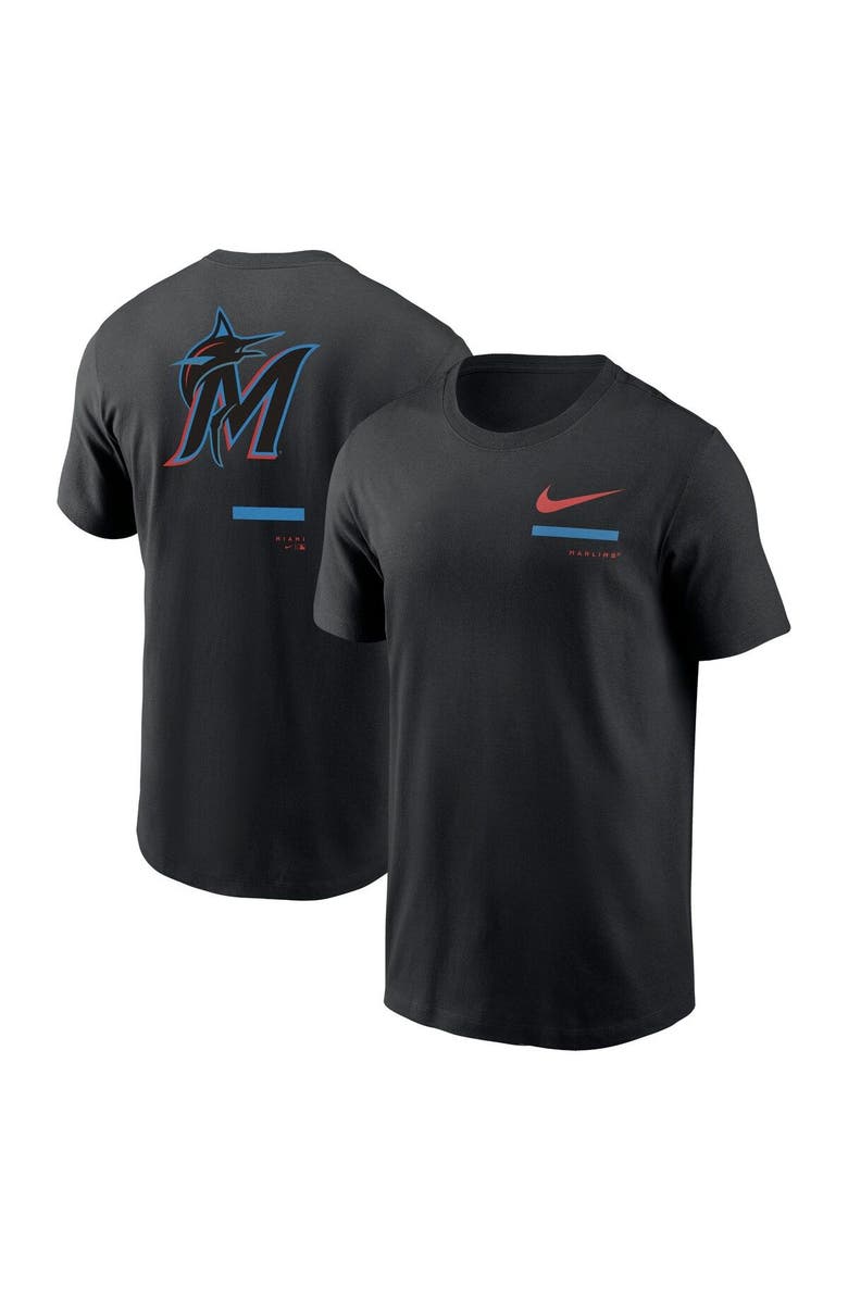 Nike Men's Nike Black Miami Marlins Over the Shoulder T-Shirt, Main, color, Black