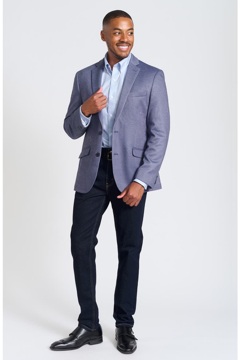 Blue Knit Blazer, Alternate, color, BLUE