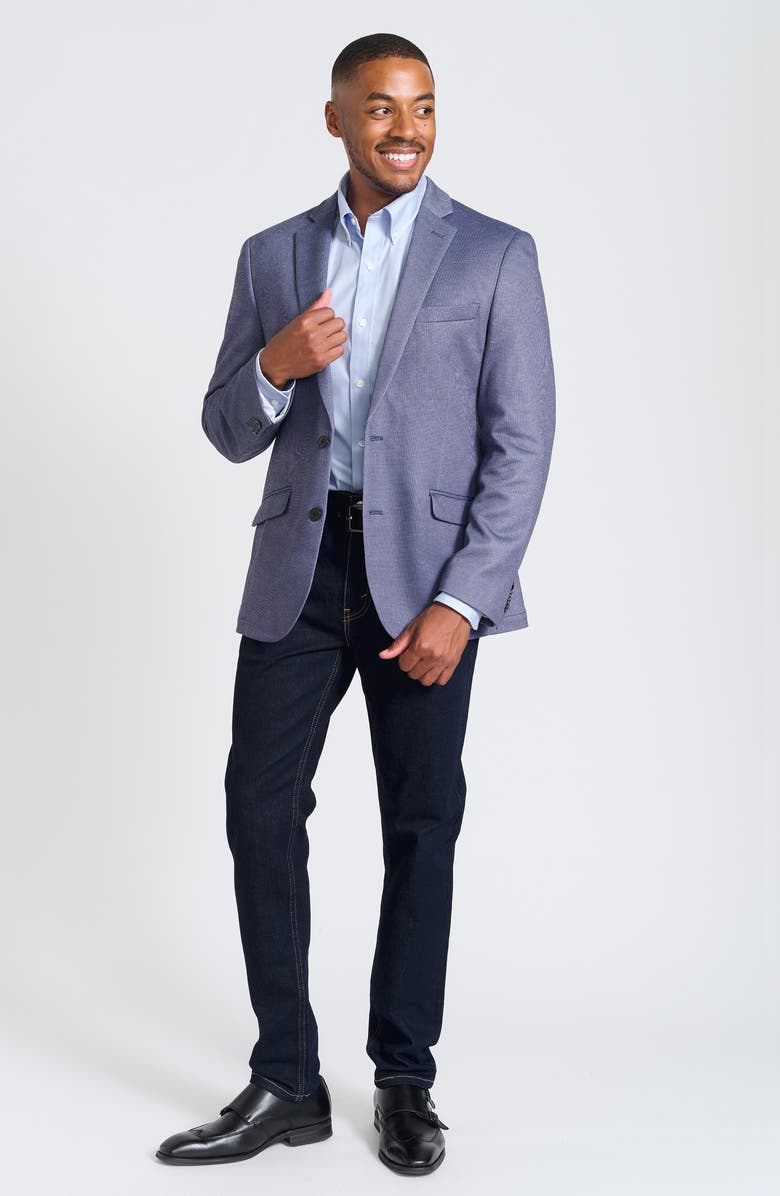 SAVILE ROW CO Blue Knit Blazer, Alternate, color, Blue