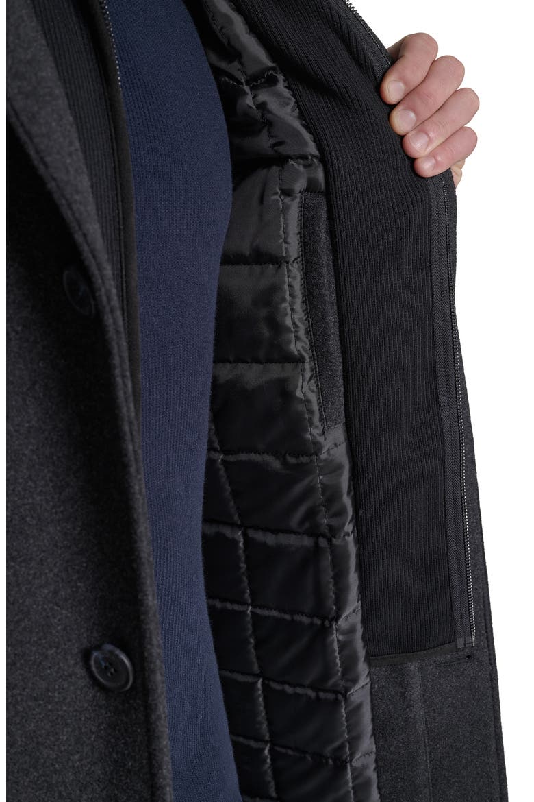 Shirt Collar Wool Blend Top Coat, Alternate, color, CHARCOAL