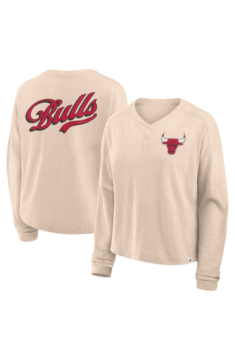 FANATICS Women's Fanatics Natural Chicago Bulls Boxed Out Drop Fashion Long Sleeve T-Shirt, Main, color, Natural