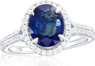 SOUZANA by Suzy Levian 14K White Gold 2.00ct Sapphire & 0.75cttw Diamond Ring