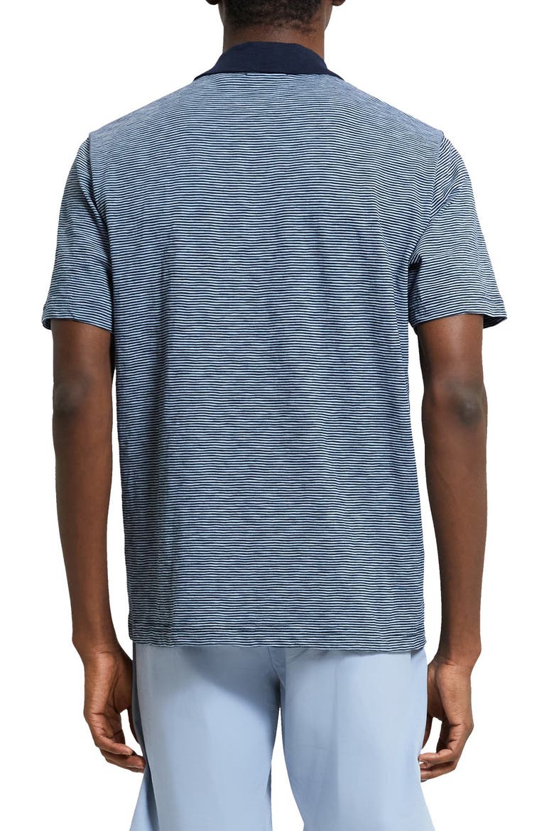 Bron Stripe Cosmos Slub Cotton Polo, Alternate, color, BALTIC/ HERON - 0RY