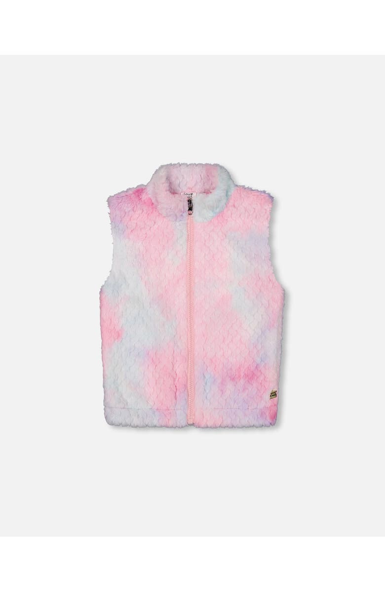 Deux par Deux Little Girl's Faux Fur Vest Multicolor, Main, color, 
