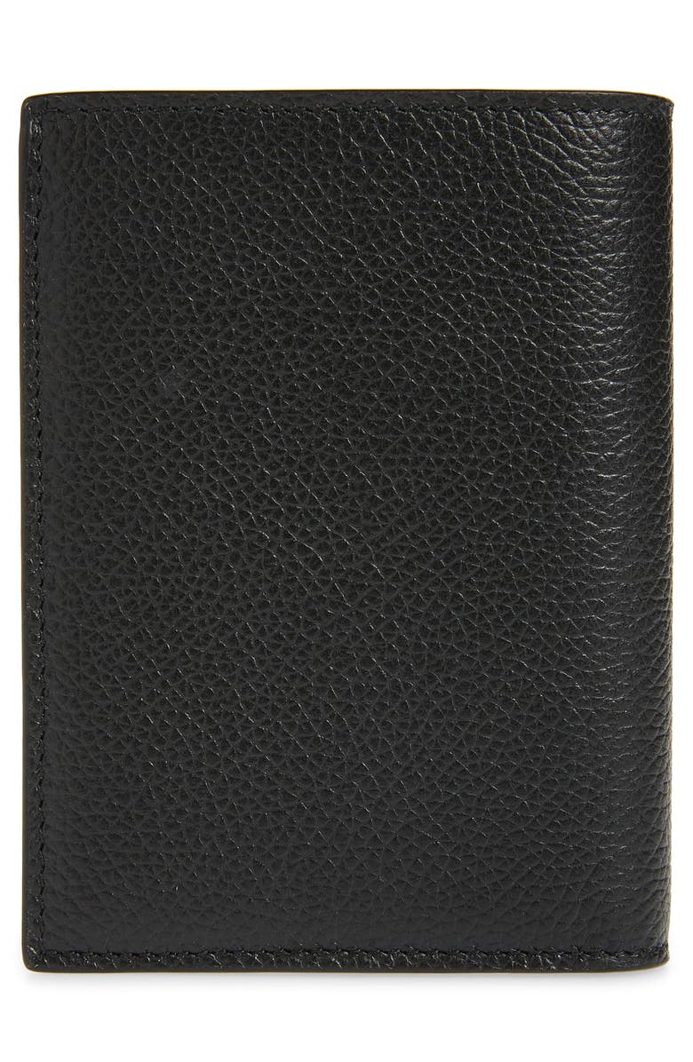 Balenciaga Cash Logo Vertical Leather Bifold Wallet, Alternate, color, 
