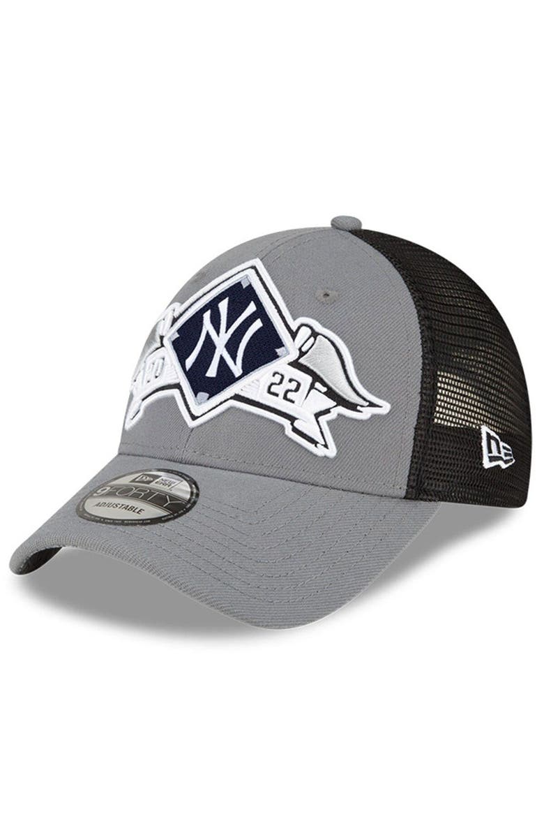 New Era Men's New Era  Gray New York Yankees 2022 Division Series Winner Locker Room 9FORTY Snapback Hat, Main, color, 