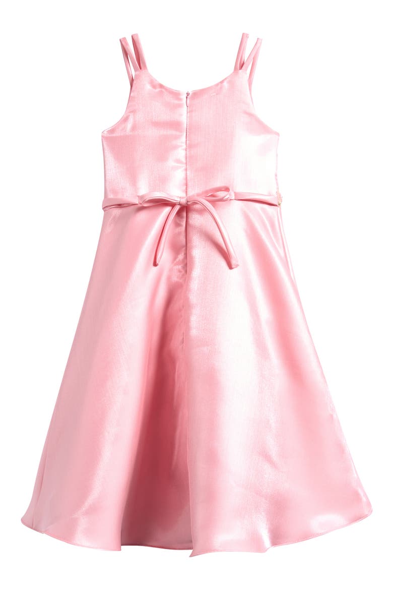 Kids' Draped Bodice Mikado Party Dress, Alternate, color, PINK