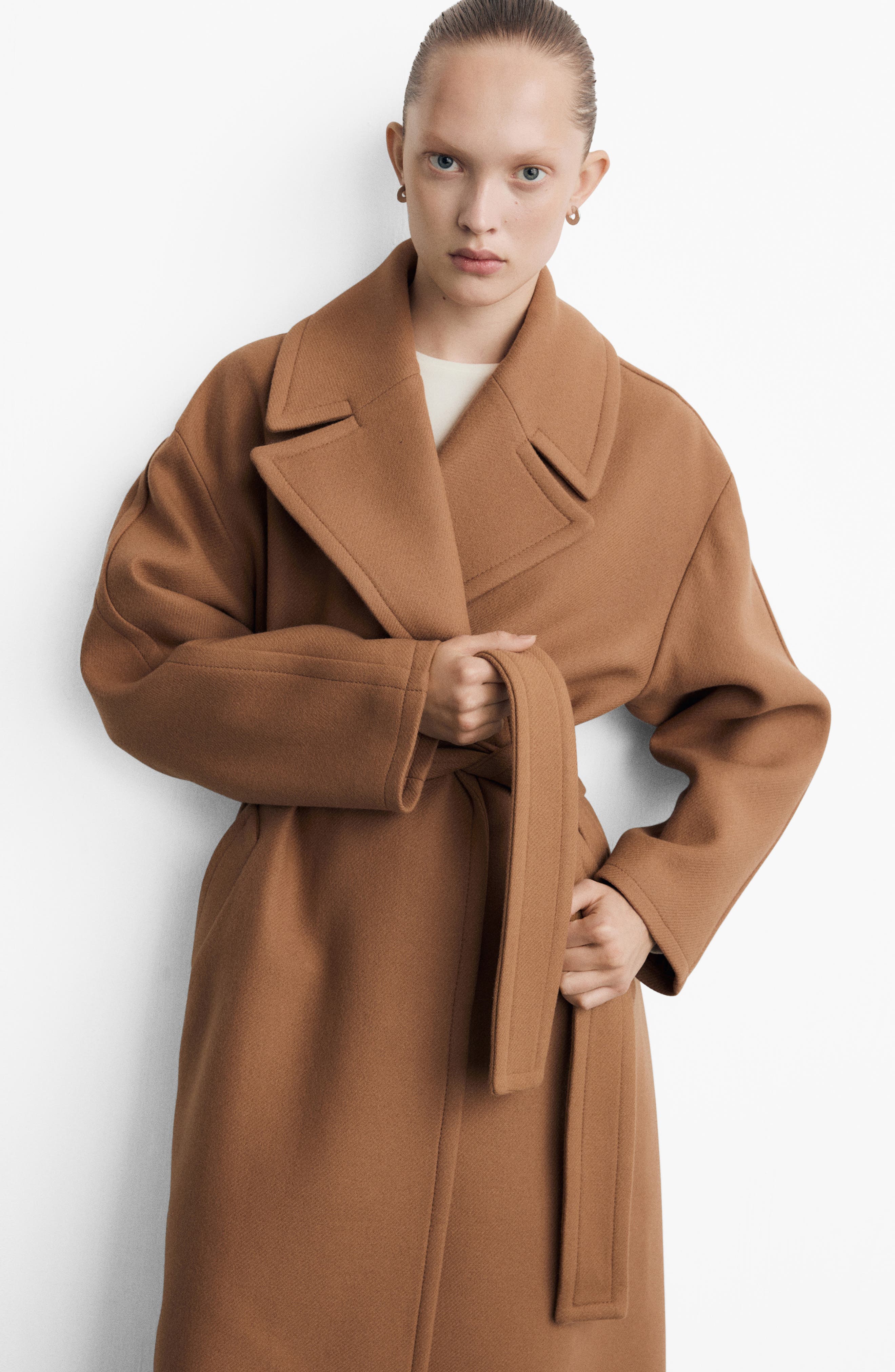 Belted Wool Blend Coat - image 4
