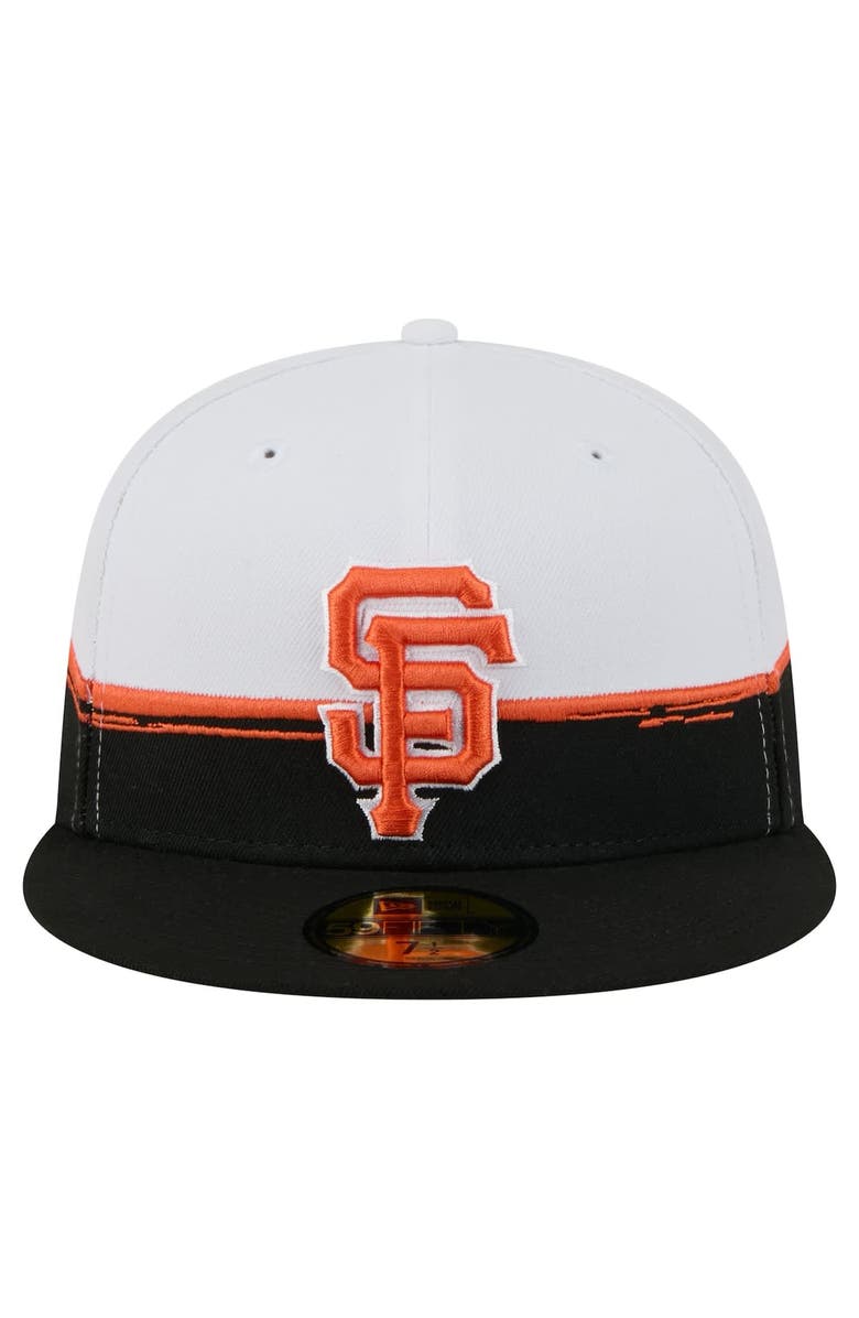 New Era Men's New Era Black/White San Francisco Giants Paint Stroke 59FIFTY Fitted Hat, Alternate, color, Black