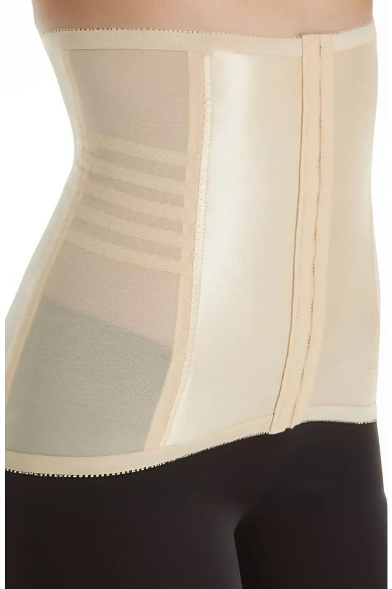 Shapette Powermesh Satin Panel Waist Cincher, Alternate, color, Beige